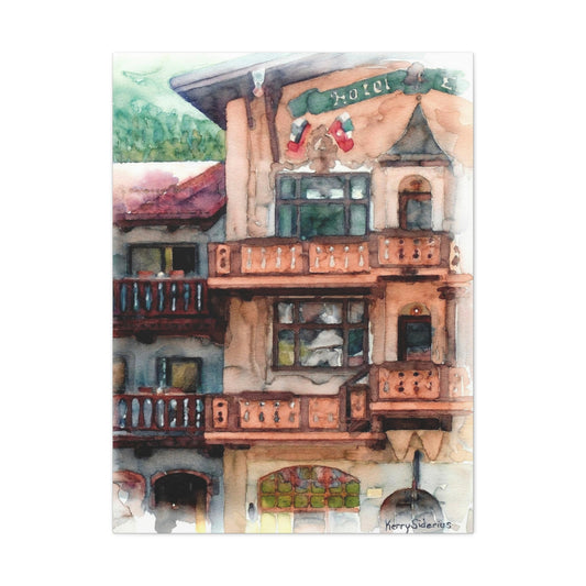 "Leavenworth's Hotel Europa" Canvas Gallery Wrap