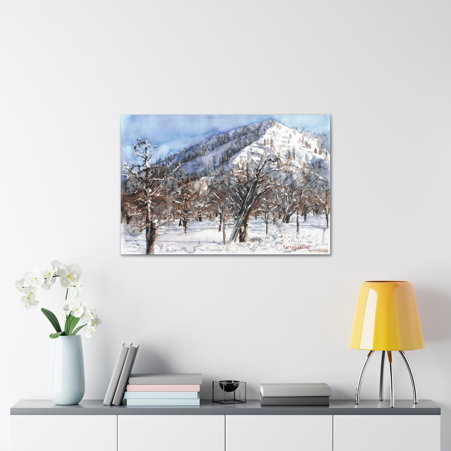 "Winter Orchard With Mountain, Cashmere" Canvas Gallery Wraps