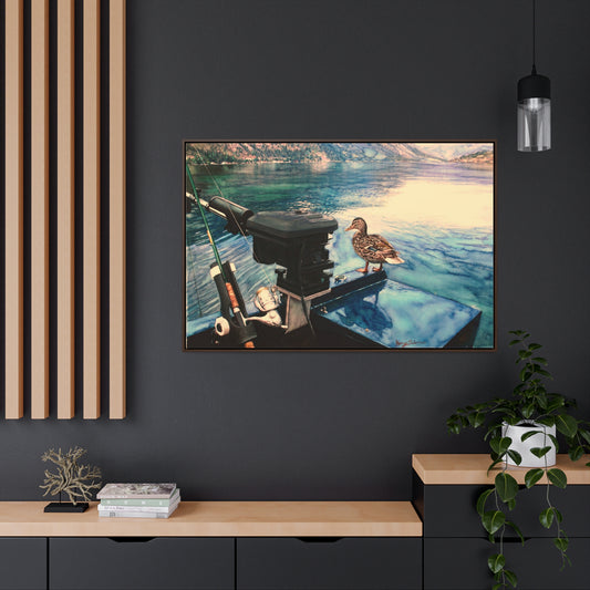 "Stowaways On Lake Chelan"  Walnut Wood Framed Gallery Wrapped Canvas