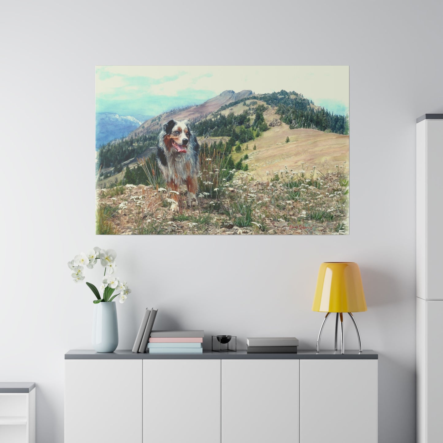"Australian Shepherd on Mission Ridge" Matte Canvas, Stretched, 0.75"