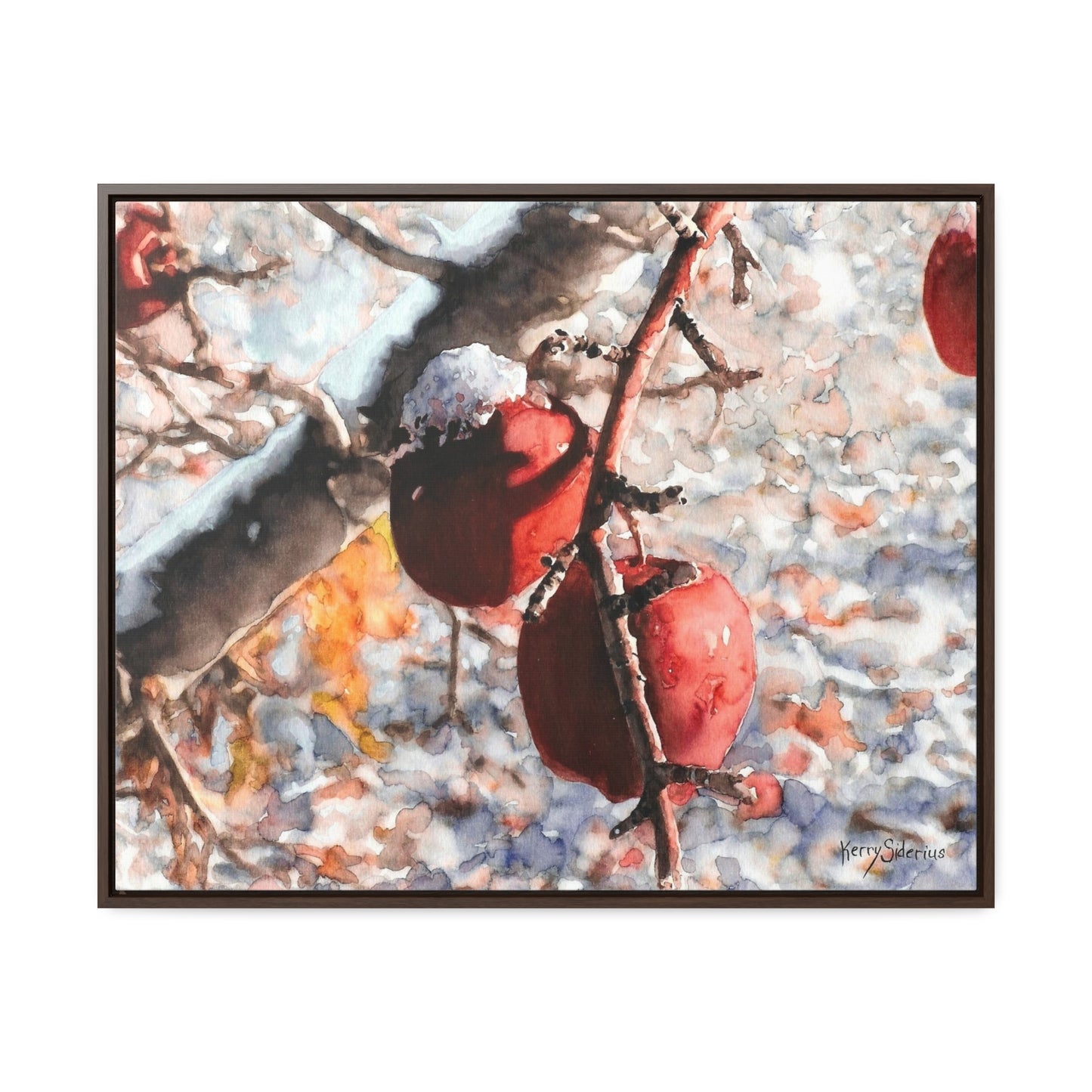"Snowy Apples" Gallery Canvas Wraps, Horizontal Frame