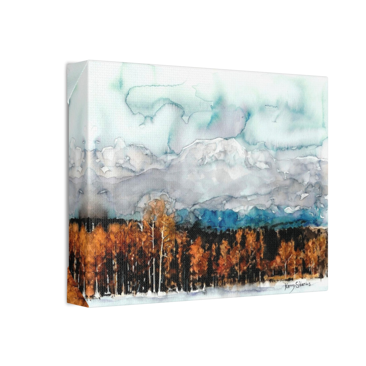 "Winter Aspen Grove near Leavenworth, Cole's Corner" Wood Framed Canvas - Kerry Siderius Art 