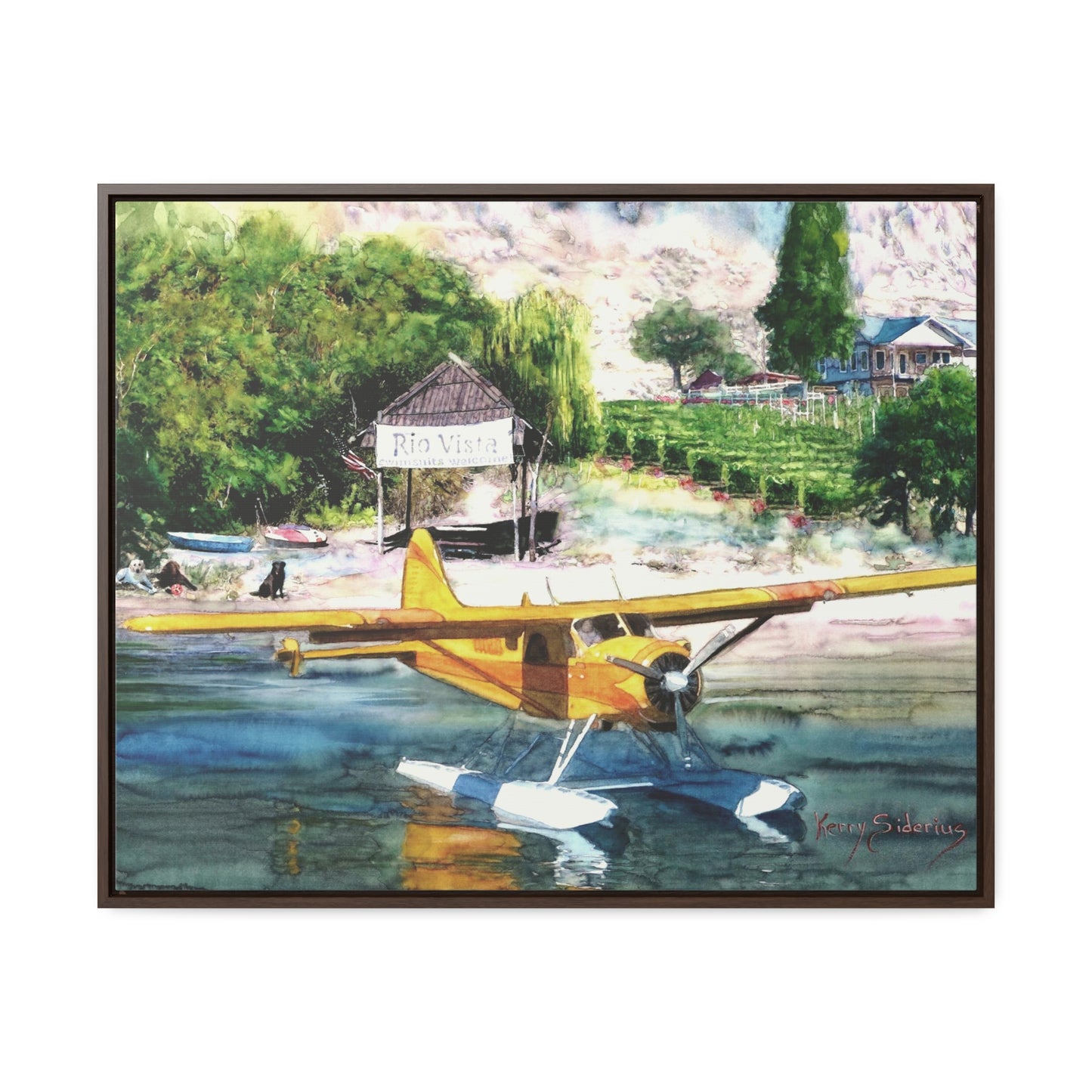 "Happy Landings at Rio Vista" Gallery Canvas Wrap, Horizontal Frame - Kerry Siderius Art 