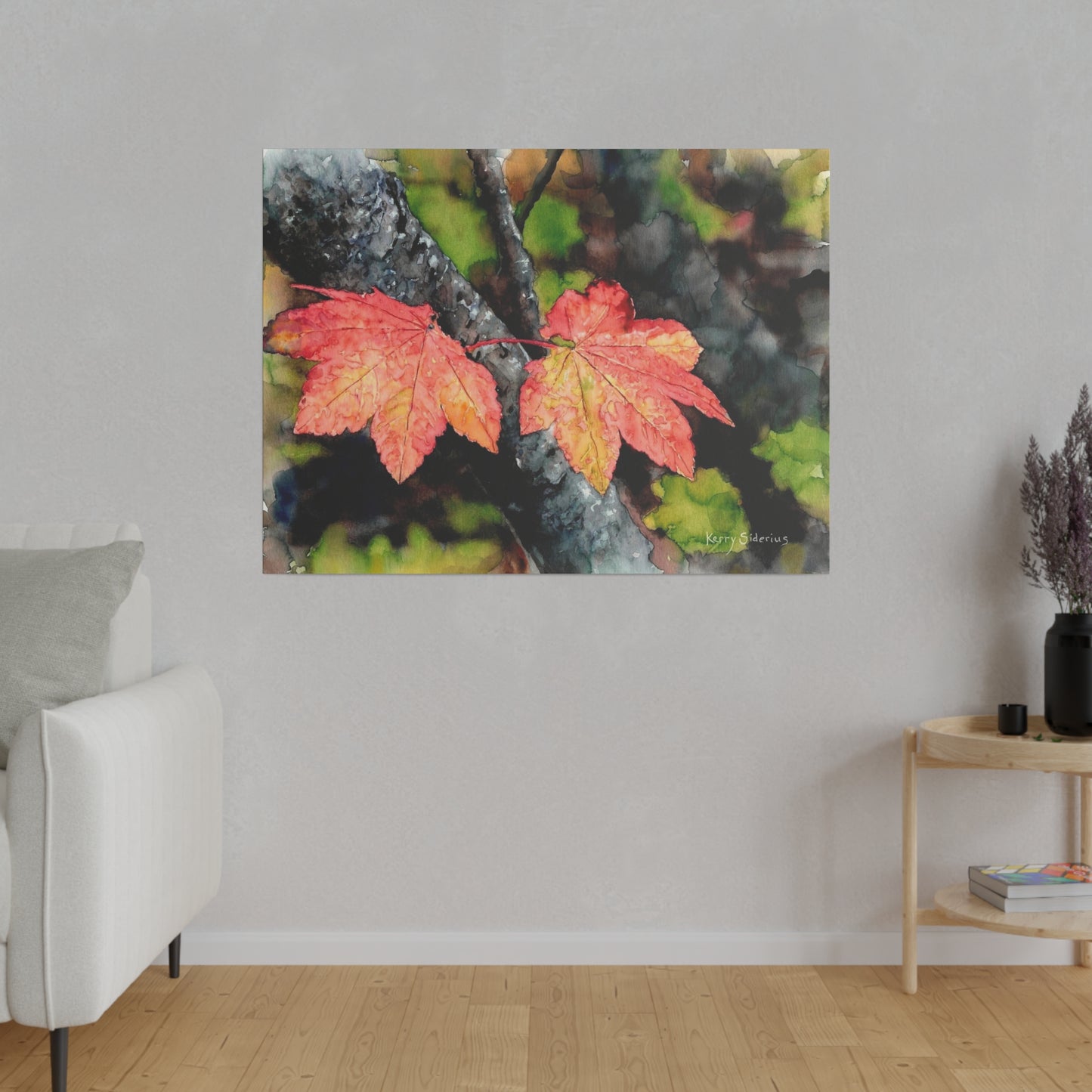 "Maple Leaves, First Sign of Fall, Tumwater Canyon" Canvas, Stretched, 0.75"