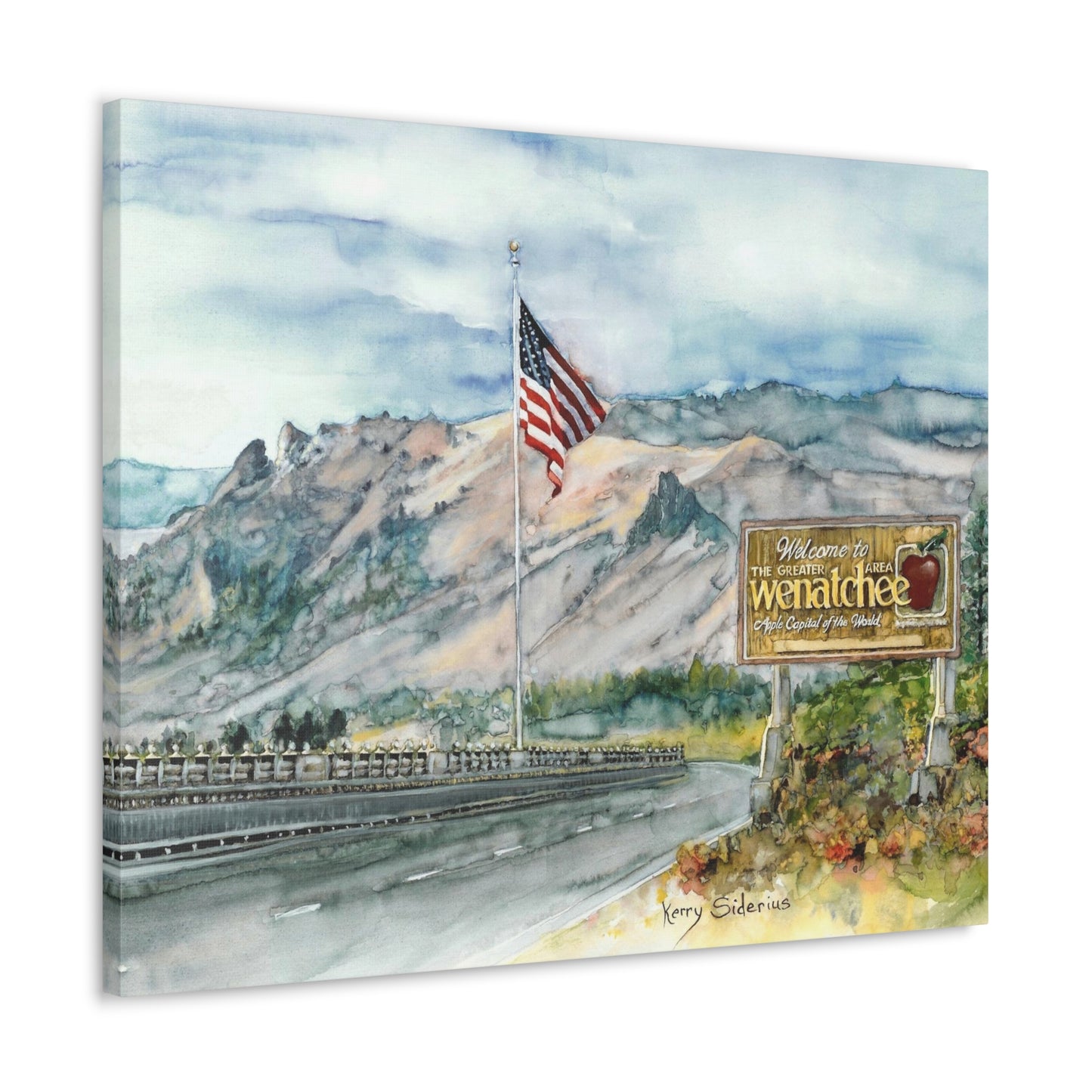 "Coming Home to Wenatchee, The Apple Capital of The World" Canvas Gallery Wrap