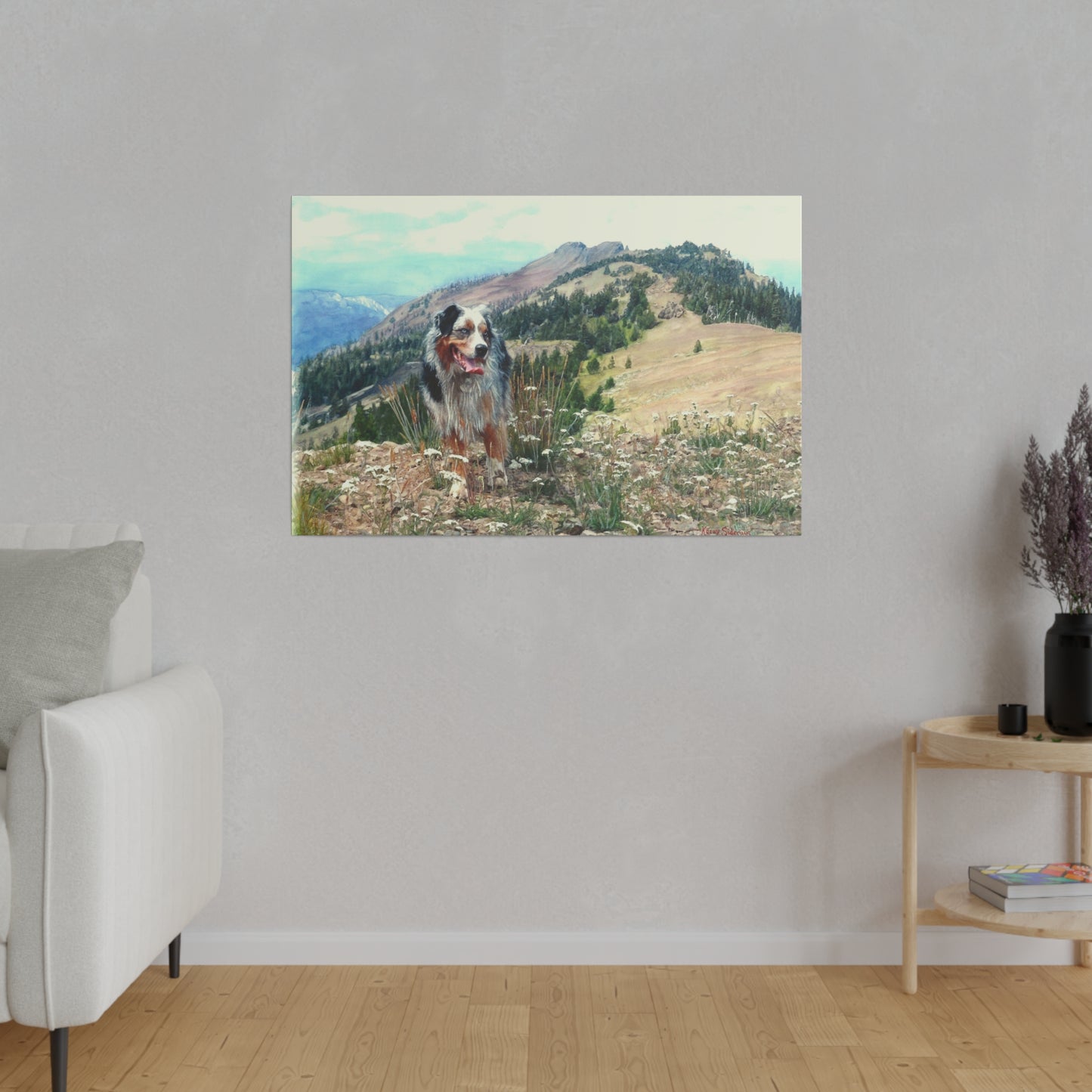 "Australian Shepherd on Mission Ridge" Matte Canvas, Stretched, 0.75"