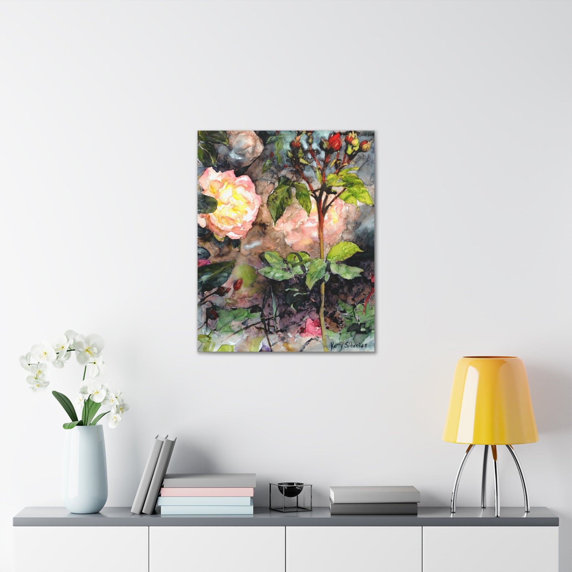 "Rosebuds and Big Blooms" Gallery Wrapped Canvas - Kerry Siderius Art 