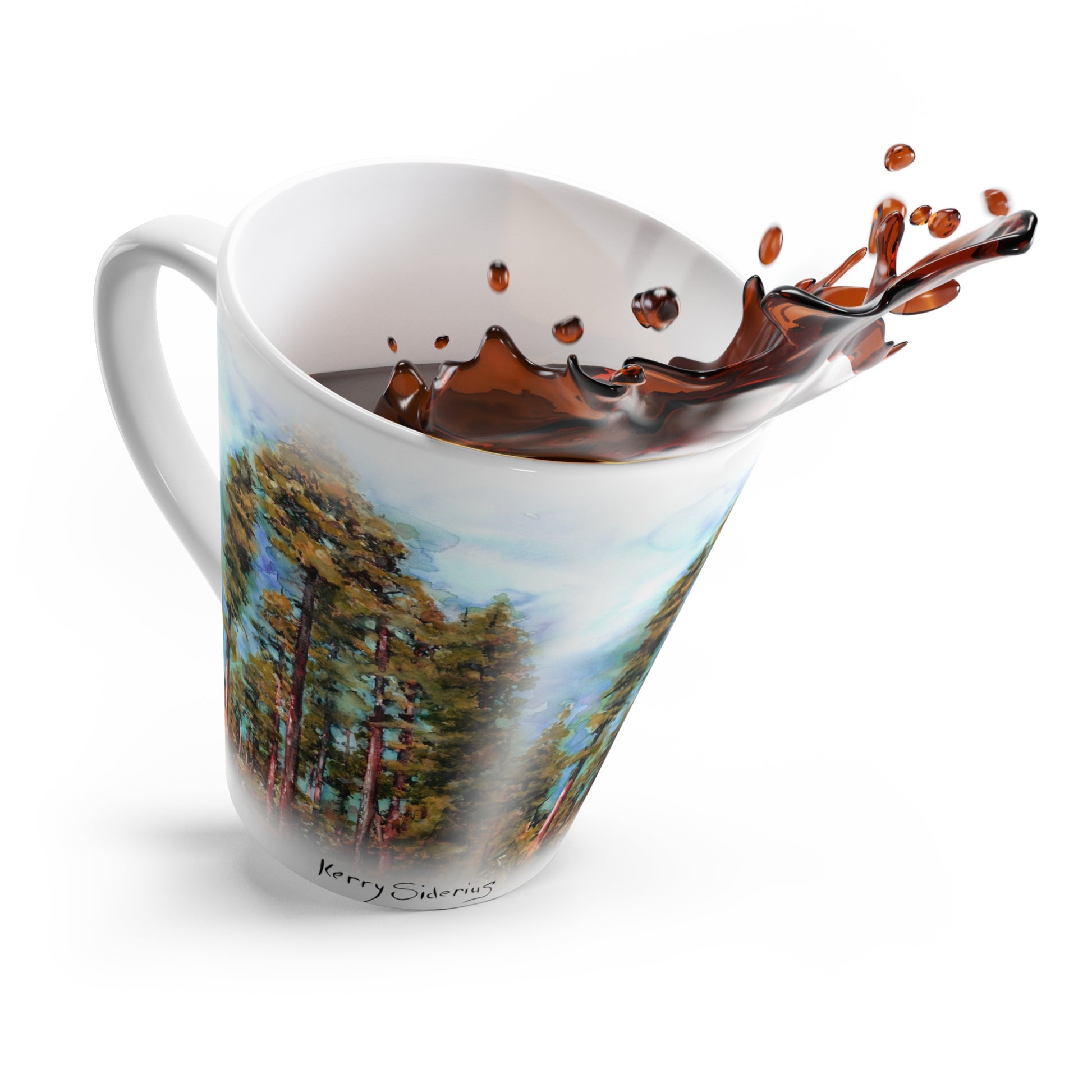 "Meeting of the Pines" Latte Mug - Kerry Siderius Art 
