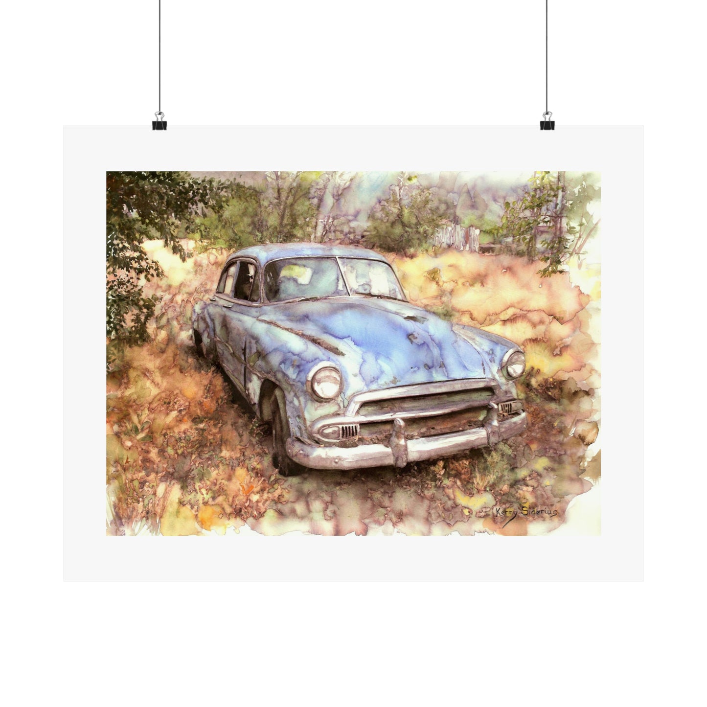 "Old Blue Car" Matte Archival Print