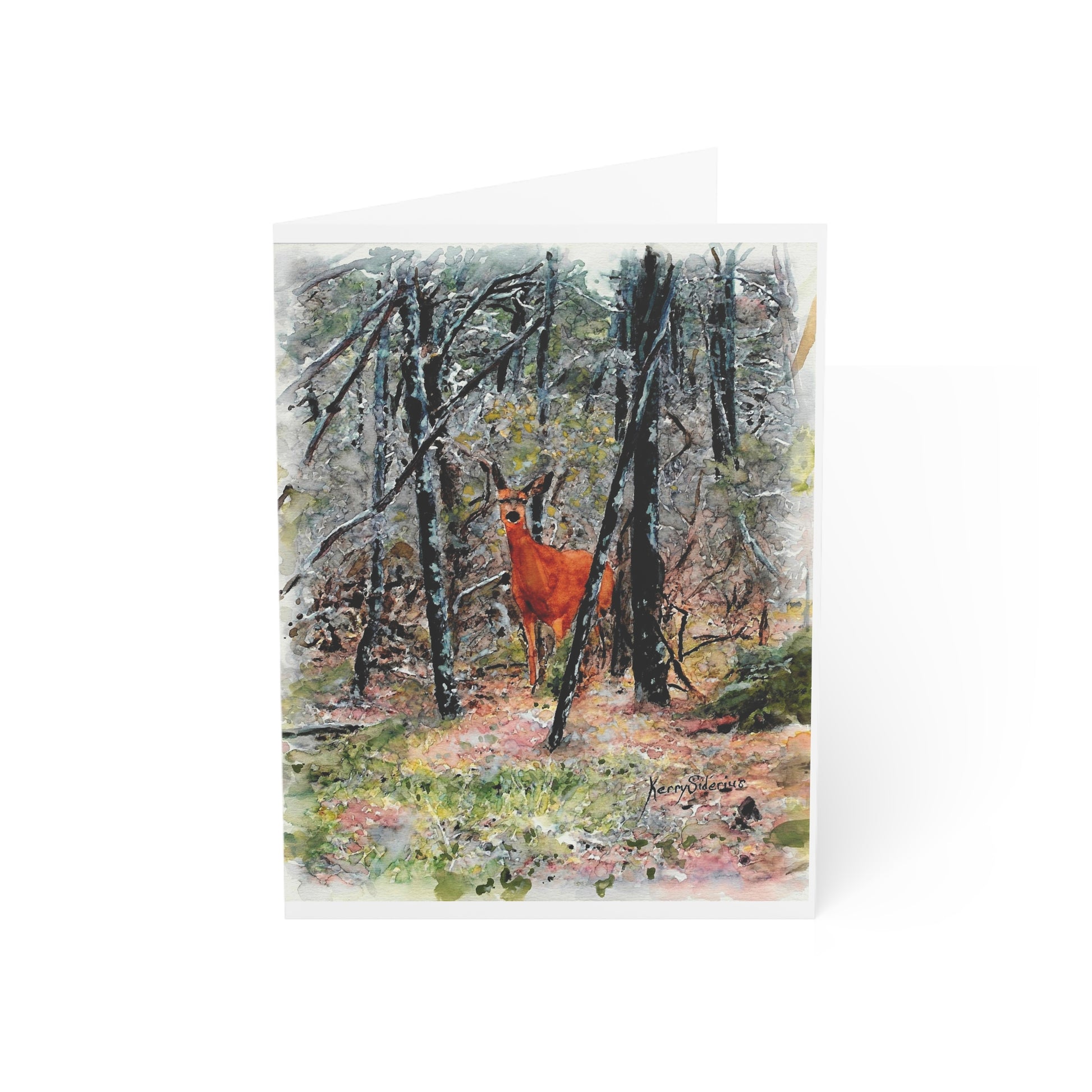 "New Growth in Last Year's Burn" Greeting Cards - Kerry Siderius Art 