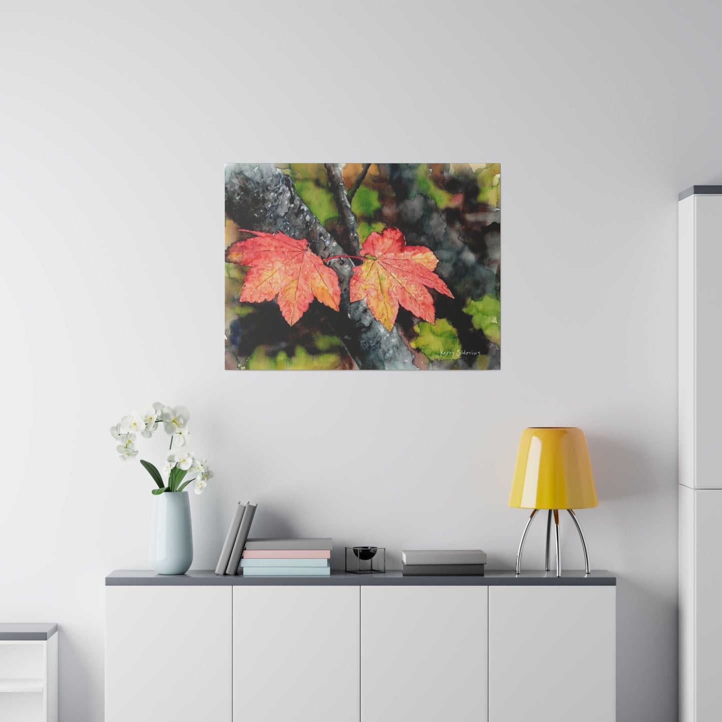 "Maple Leaves, First Sign of Fall, Tumwater Canyon" Canvas, Stretched, 0.75"