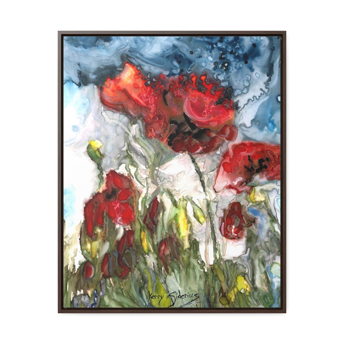 "Poison Poppies" Gallery Wrapped Wood-Framed Canvas