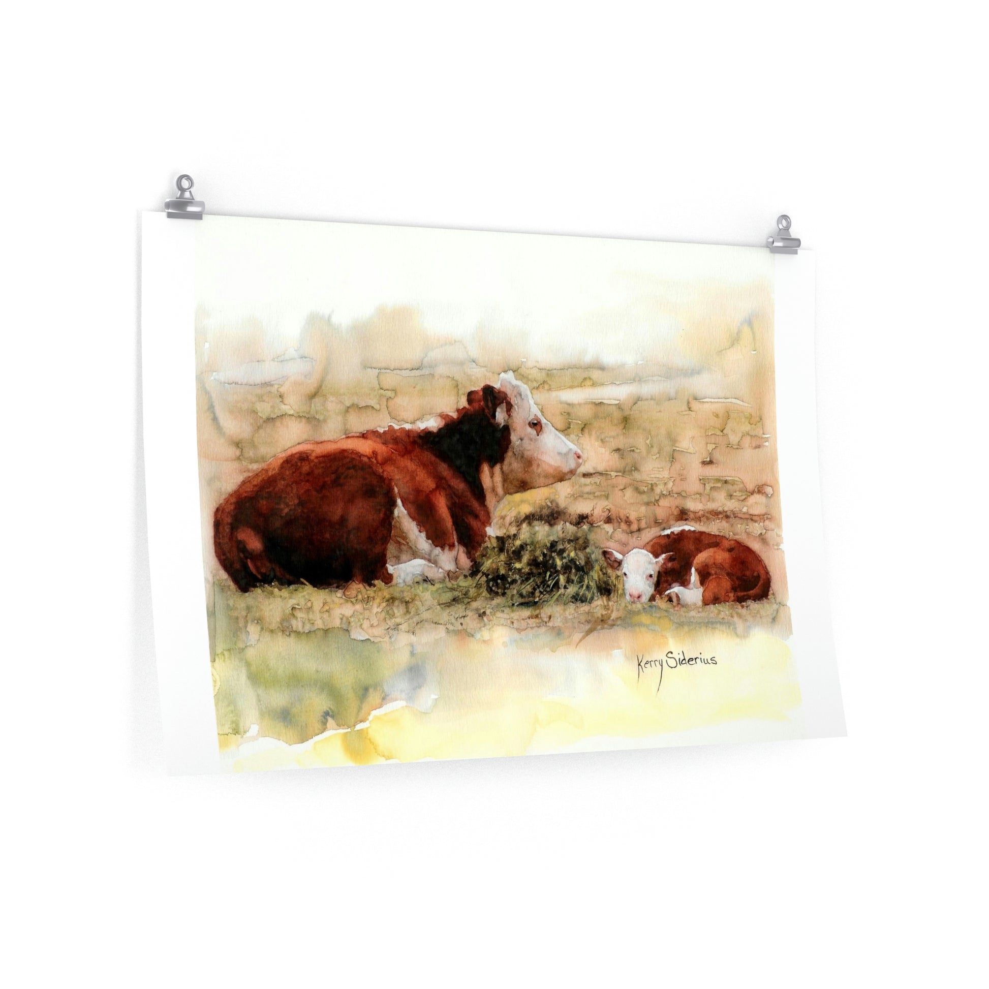 "Me And My Mom Cows In Brewster, WA" Premium Poster Print - Kerry Siderius Art 