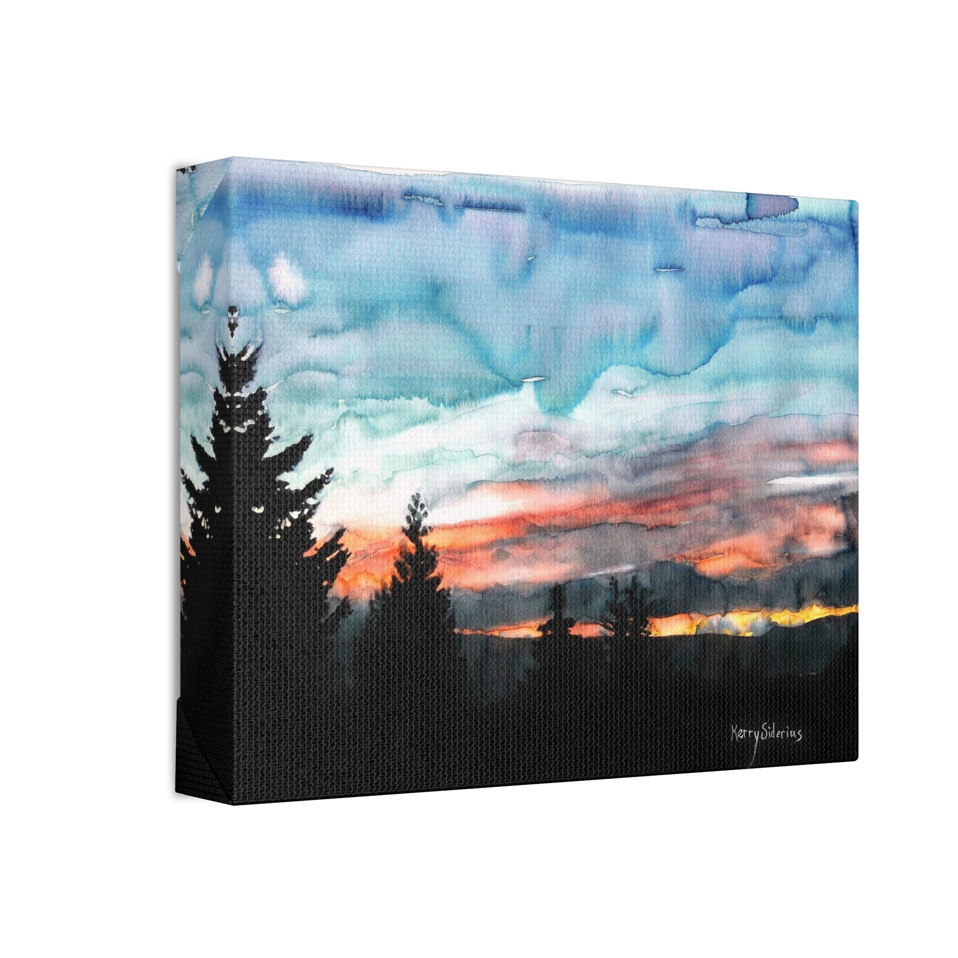 "Sunset Over the Cascades" Canvas - Kerry Siderius Art 
