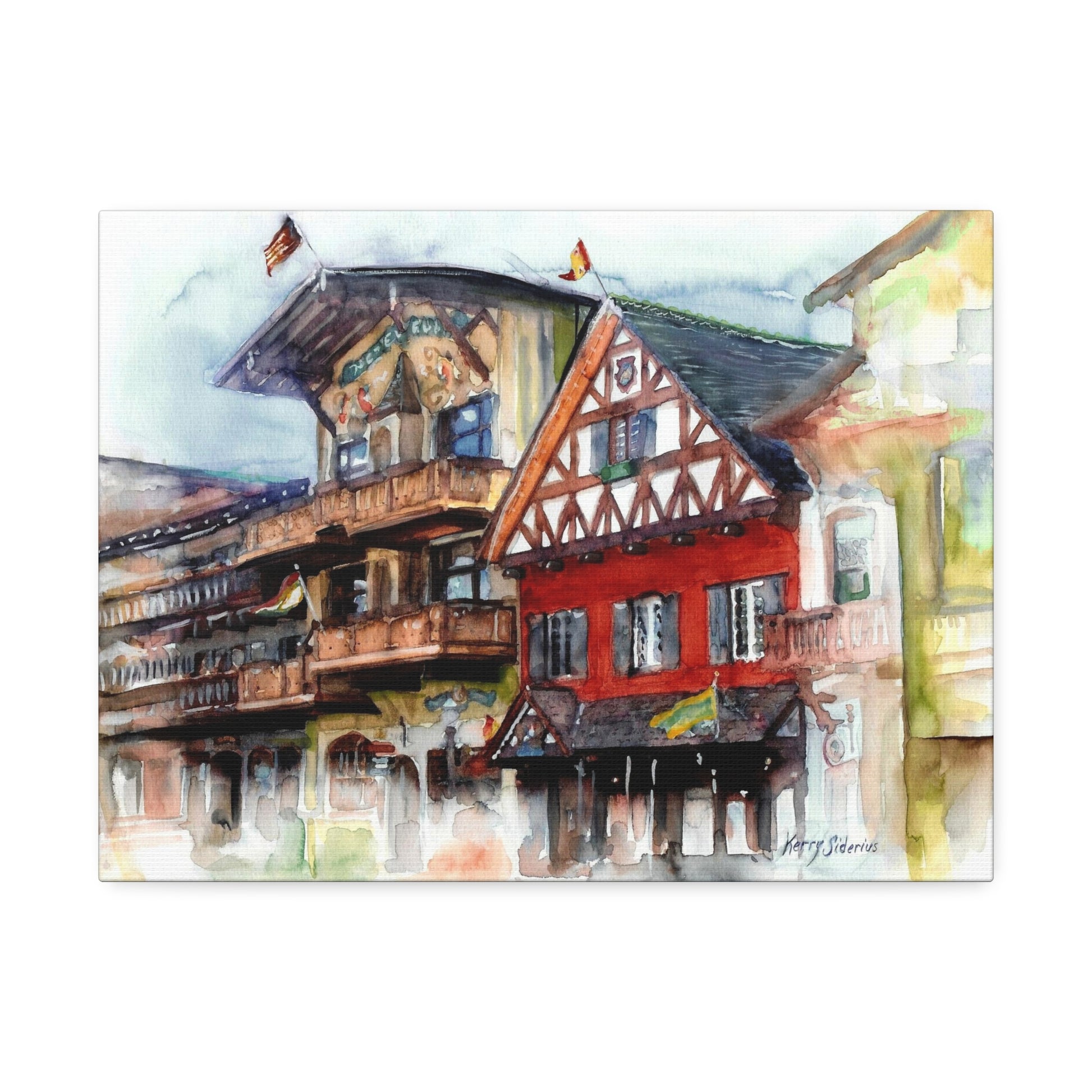 "Leavenworth Front Street" Stretched Canvas (3 Sizes) - Kerry Siderius Art 