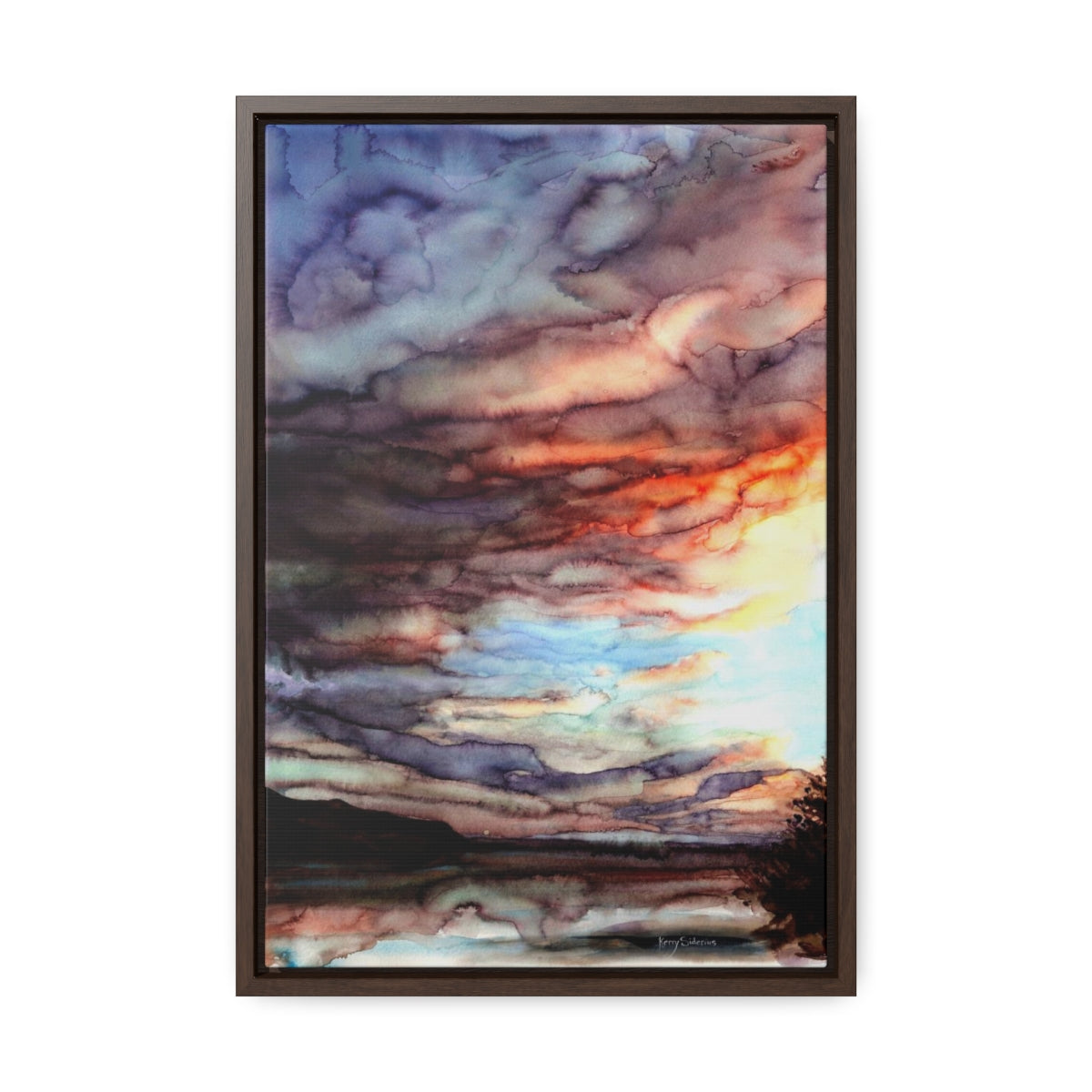 "Sunset Over the Columbia River" Framed Gallery Wrapped Canvas - Kerry Siderius Art 