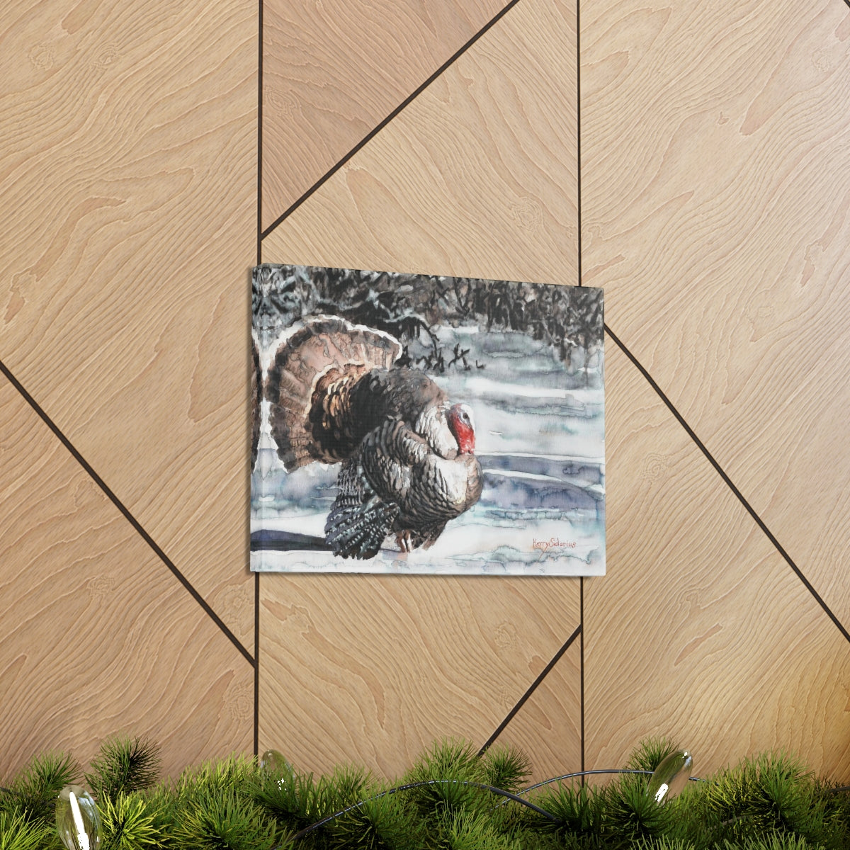"Wild Turkey in the Snow" Canvas Gallery Wrap - Kerry Siderius Art 