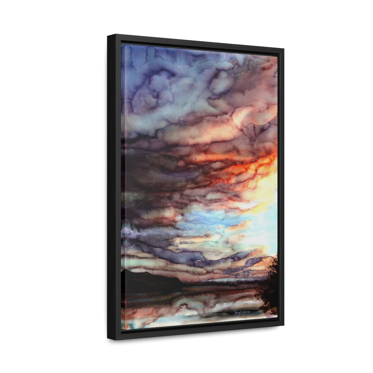 "Sunset Over the Columbia River" Framed Gallery Wrapped Canvas - Kerry Siderius Art 