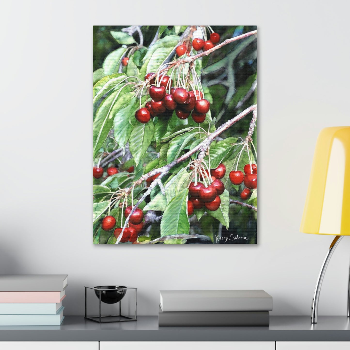 "Cherries in Orondo" Wood-Framed Canvas - Kerry Siderius Art 