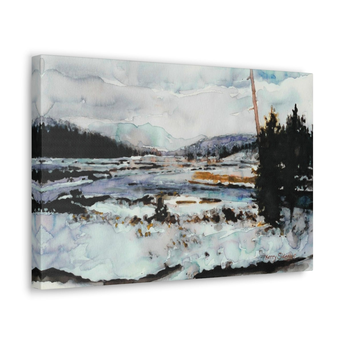 "Snowy Methow Scene" Wrapped Canvas (3 Sizes) - Kerry Siderius Art 