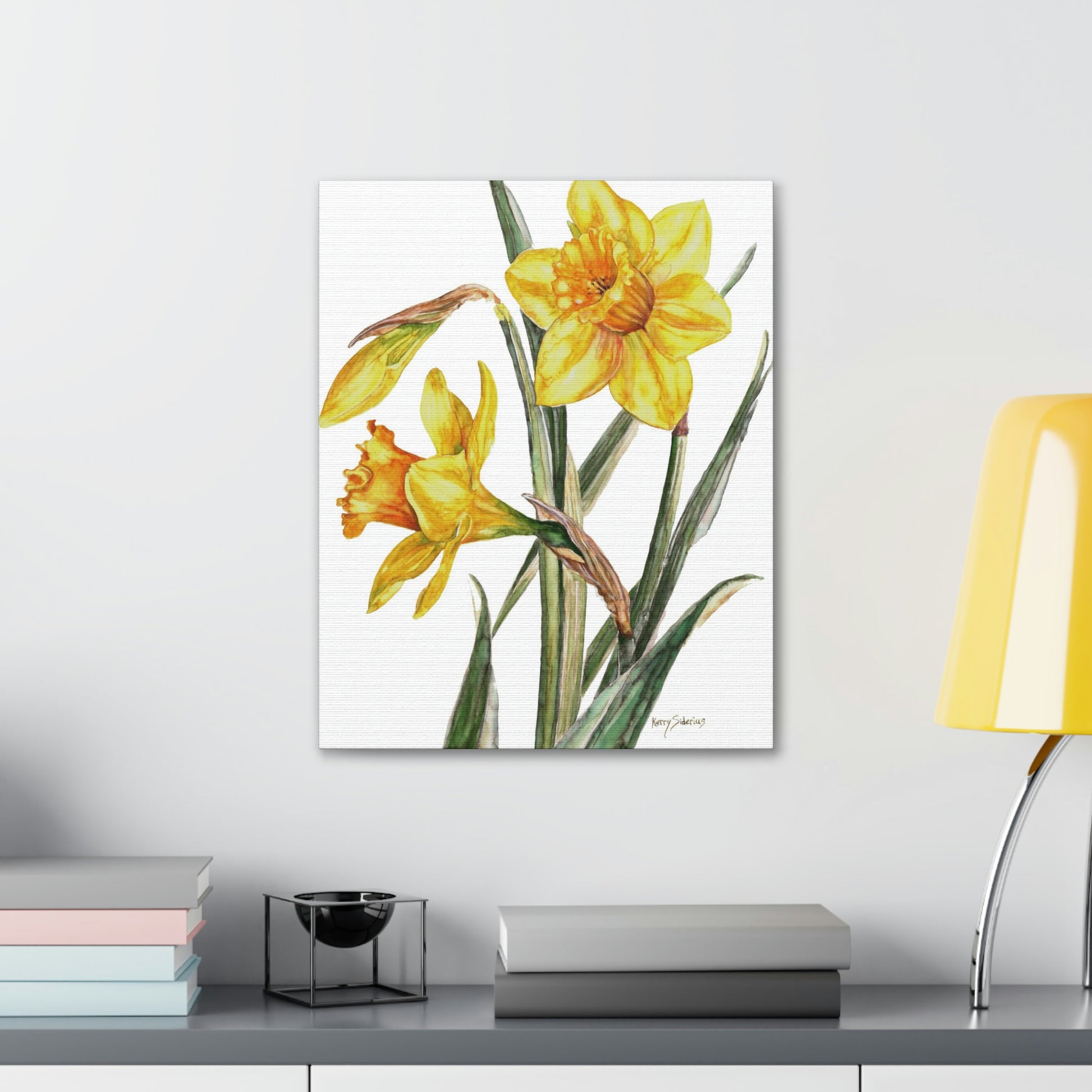 "Simple Spring Daffodil" Polyester Canvas - Kerry Siderius Art 