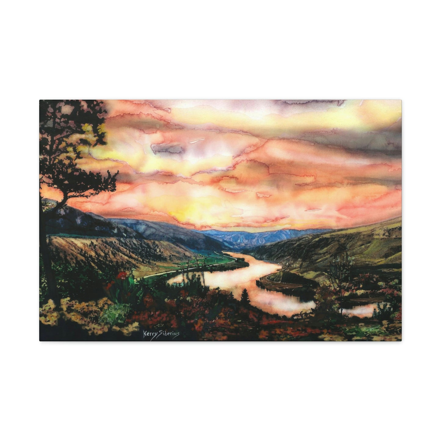 "Our Grand Columbia River Sunset" Wrapped Canvas - Kerry Siderius Art 