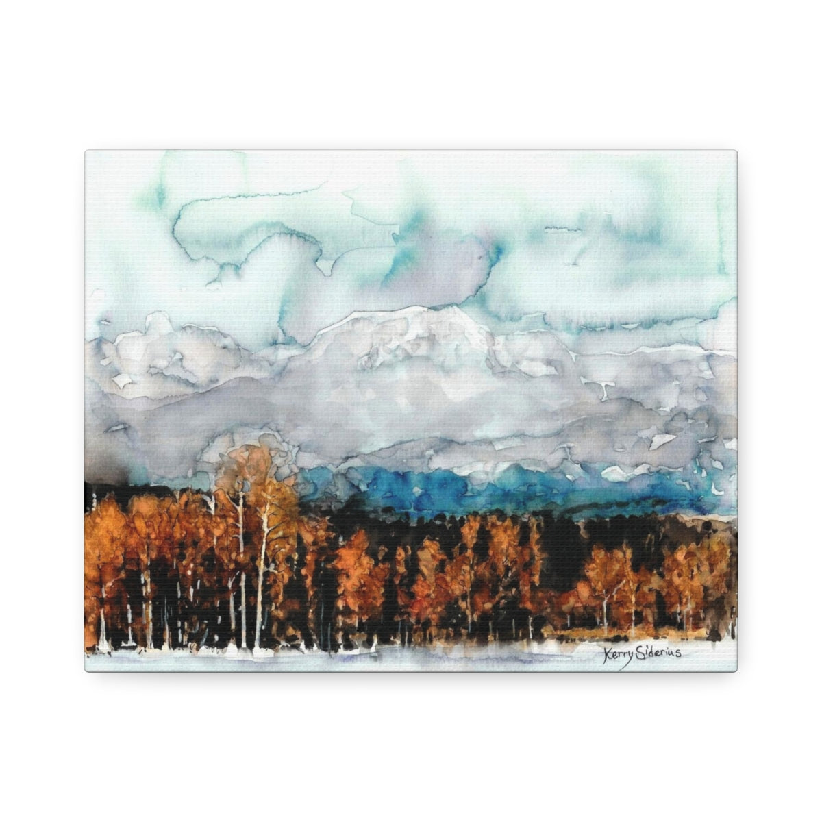 "Winter Aspen Grove near Leavenworth, Cole's Corner" Wood Framed Canvas - Kerry Siderius Art 