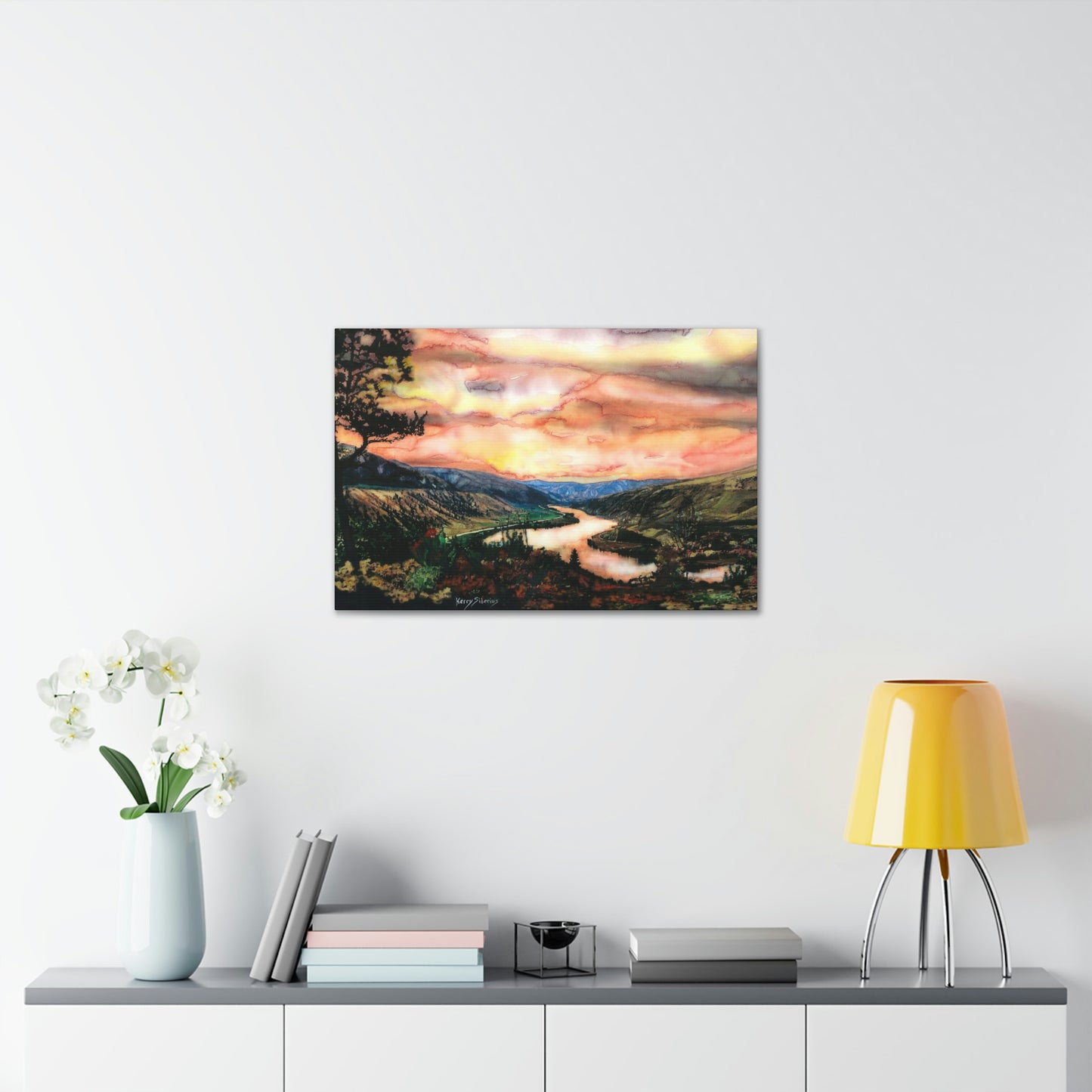 "Our Grand Columbia River Sunset" Wrapped Canvas - Kerry Siderius Art 