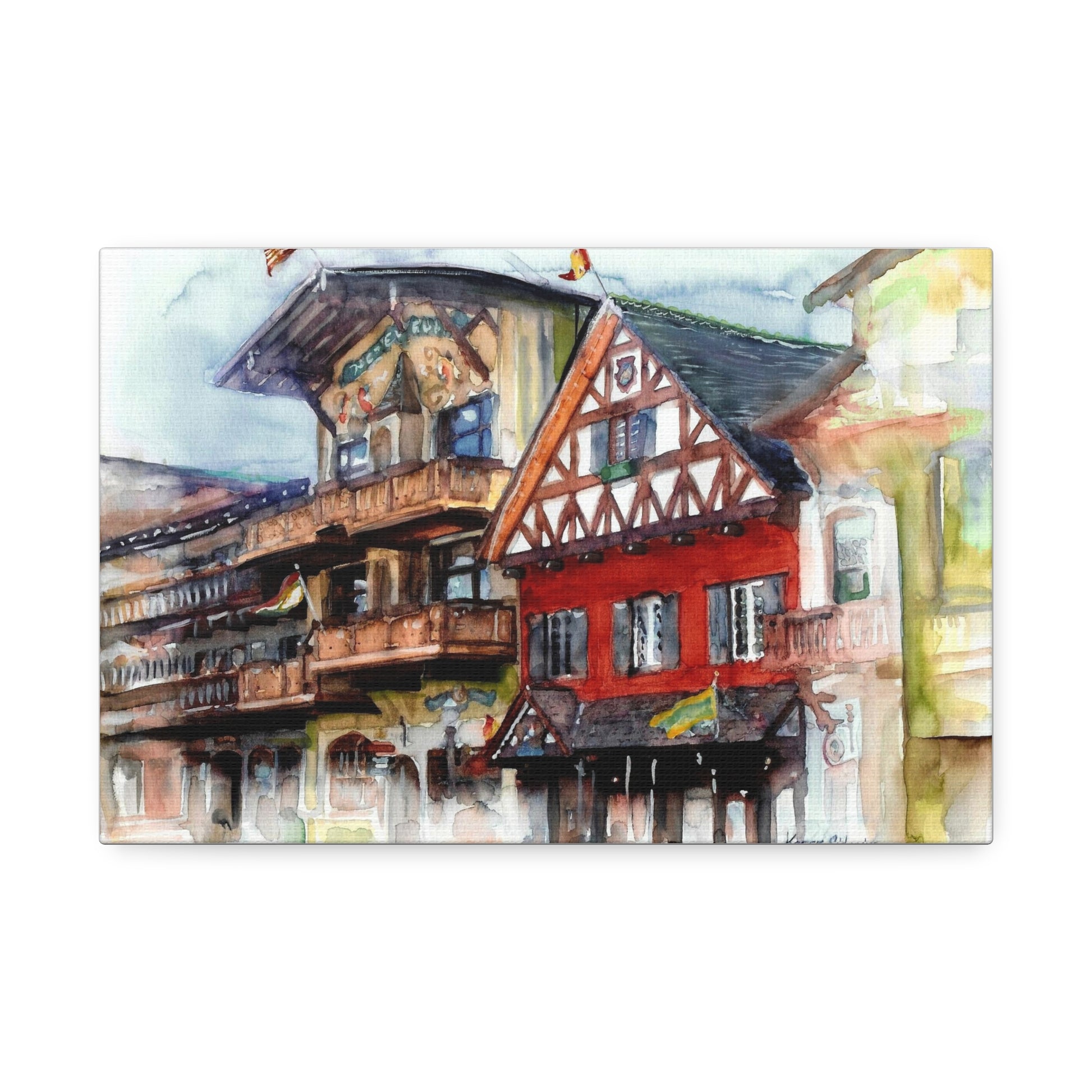 "Leavenworth Front Street" Stretched Canvas (3 Sizes) - Kerry Siderius Art 